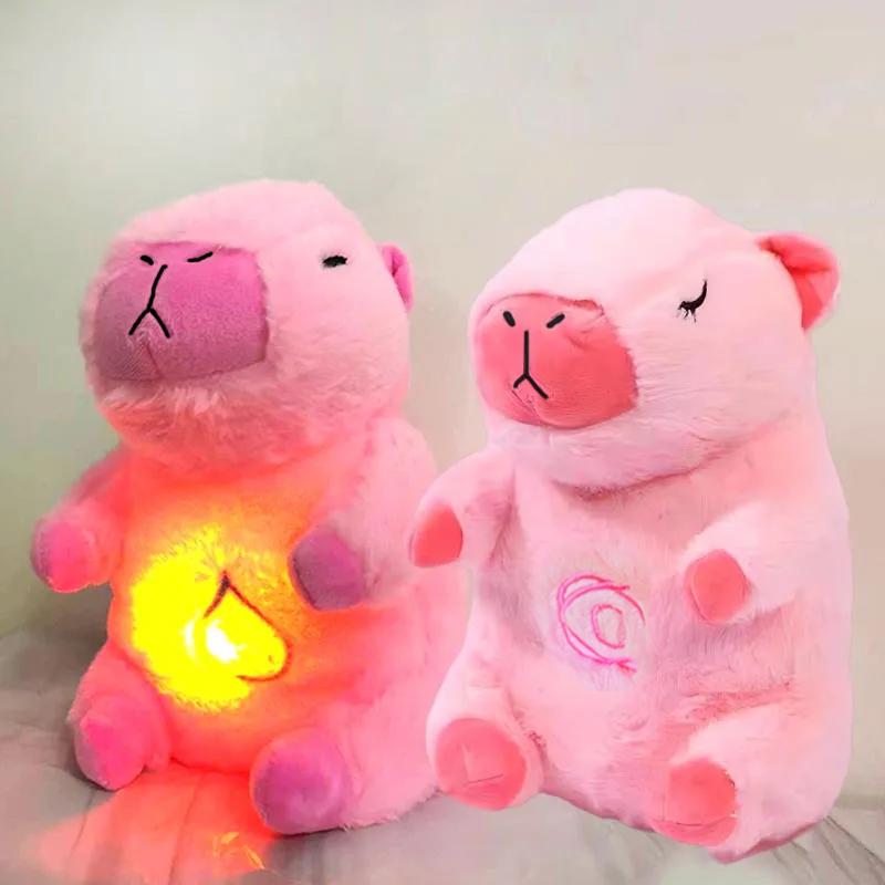 Baby Capybara Breathing Sleep Plush Toys Baby Sleep Companion Sound And Light Creative Doll Toy For Kid Birthday Gift