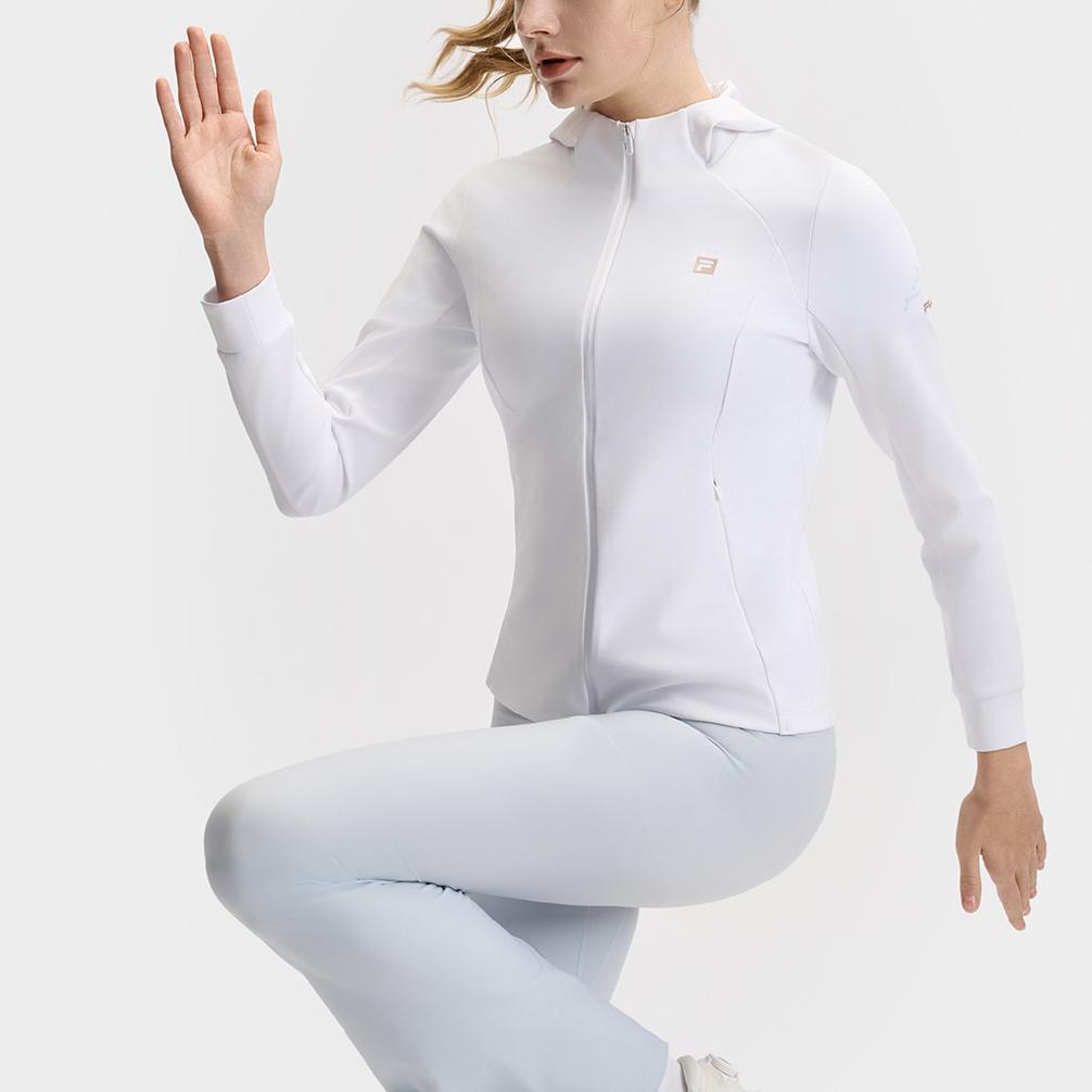 Fila Fitness Fashion Simple Comfortable Versatile Hooded Jacket Women Jackets White A11W521502F-WT