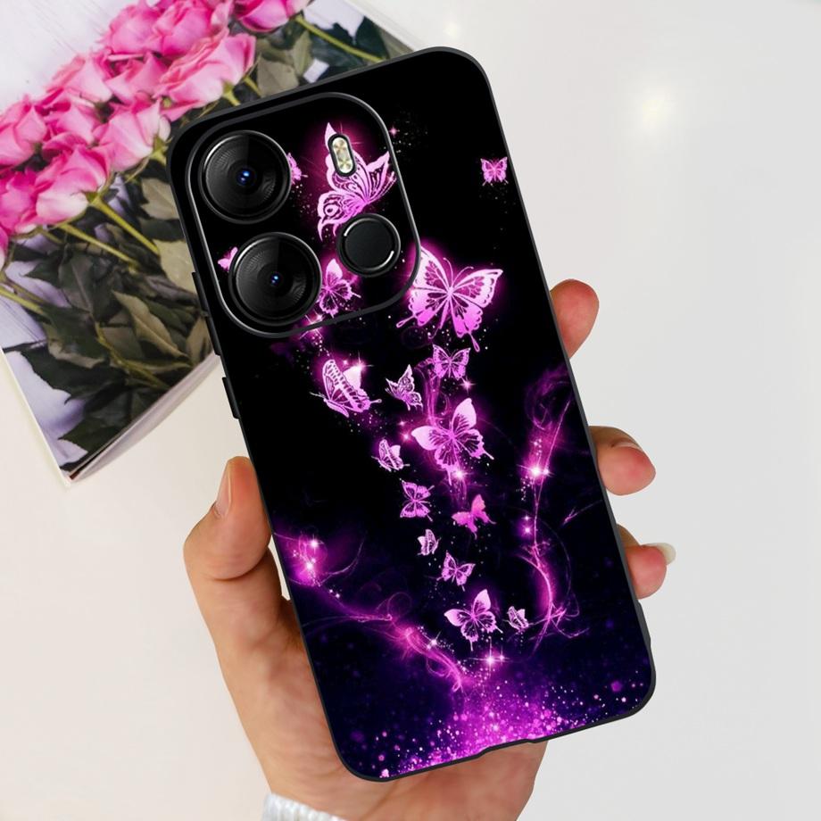 For Tecno Spark GO 2023 BF7n Phone Case Tecno Pop 7 Pro BF7 Pop7 Back Cover Matte Soft Silicone Coque Fundas Oil Flower Heart