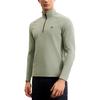 Fila Stand Collar Outdoor Half-Zip Raglan Long Sleeve T-Shirt Men Tops Moss-Green A11M517208FKK