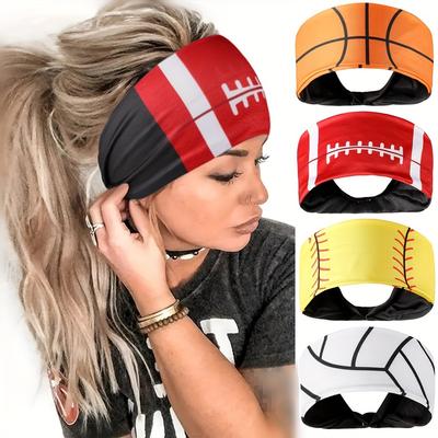 1pc Women'S Wide Sports Headband for Basketball, American Football, Rugby, and Softball, Oversized Headband, Bohemian Hairband, Sports Hair Accessory