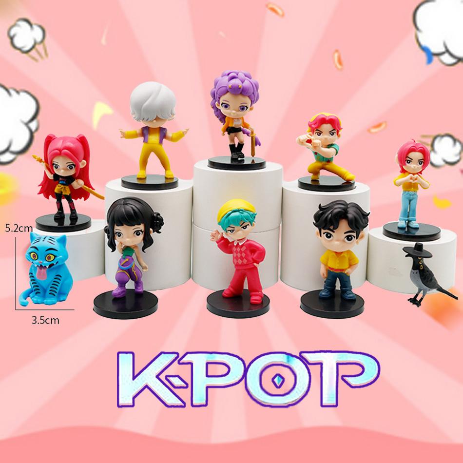 Anime Kpop Demon Hunters Action Figure Set - Derpy Tiger Ranimeumi Mira Zoey Sussy Figurine Dolls for Fans Christmas Gift