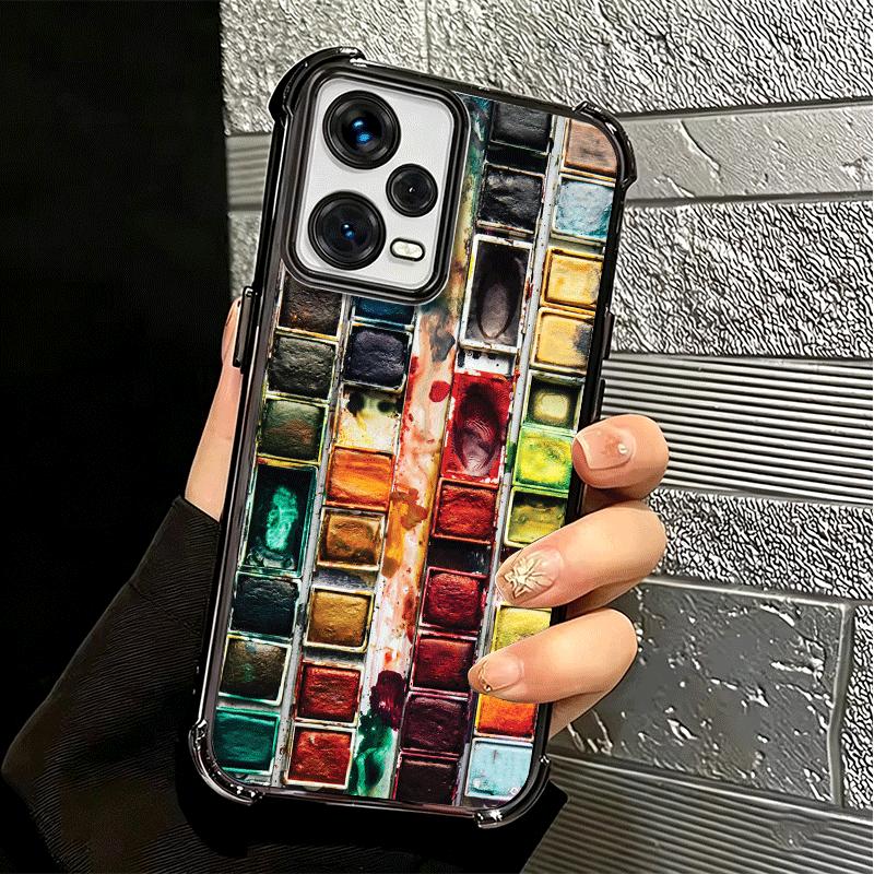 Watercolors Set Paint Palette Soft Phone Case For Xiaomi Redmi Note 14 15 Pro Plus 13 12 11S 11T 5G 10 9S 9 Plating Anti-Fall Fu