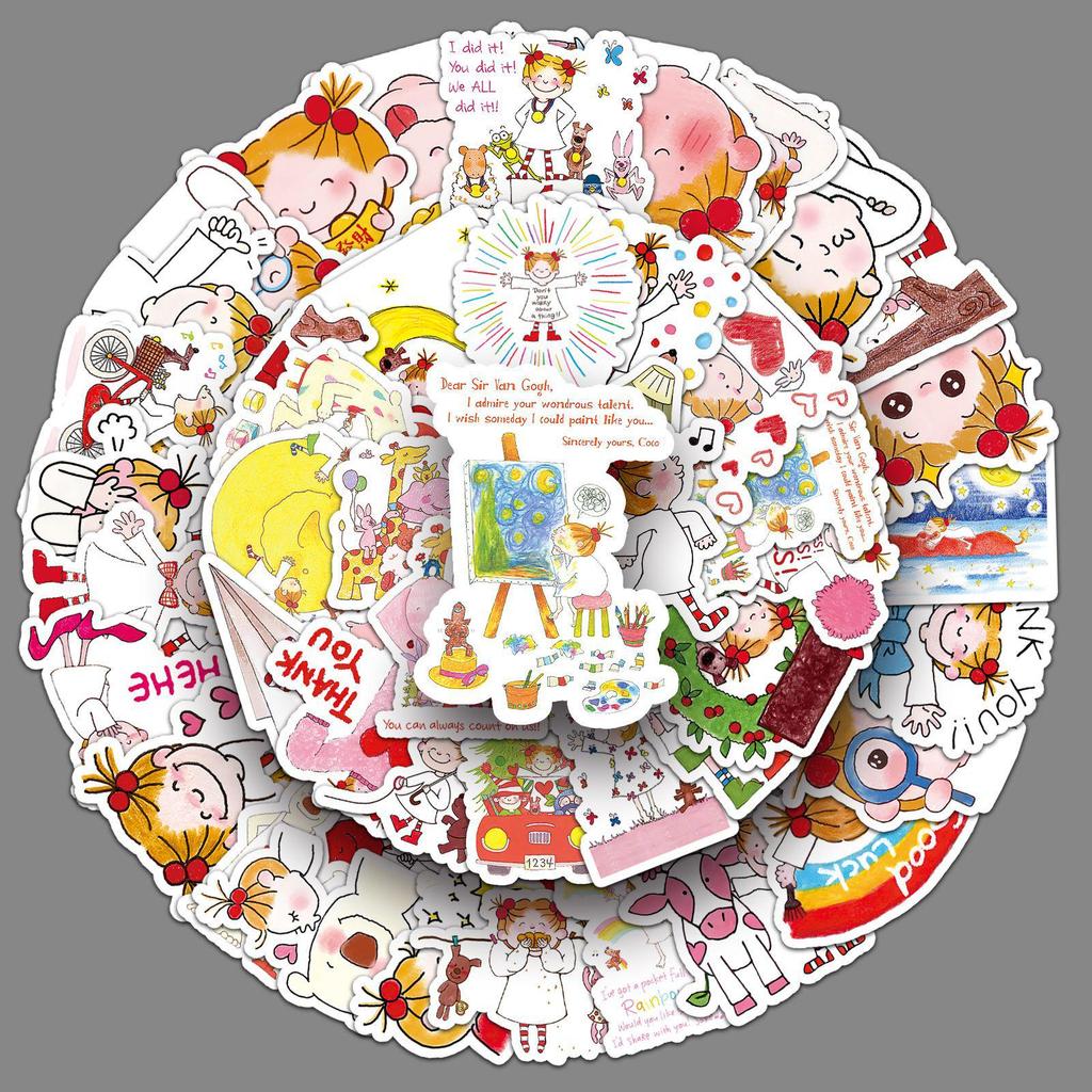 50 COCO Sauce Girl Cartoon Graffiti Stickers for Phone Cases, Suitcases, and Diaries
