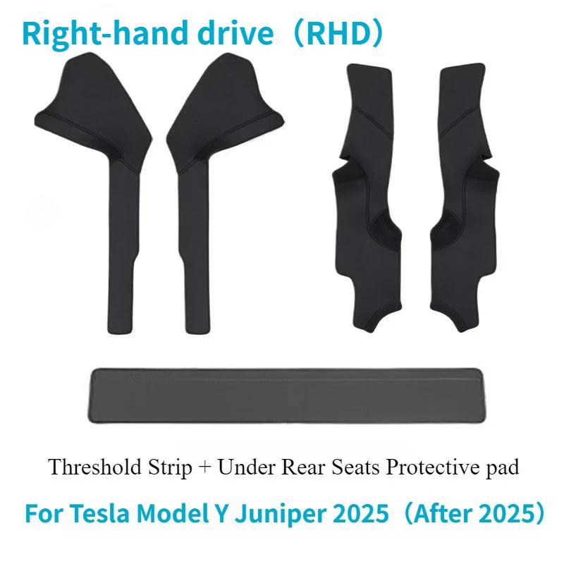 For Tesla Model 3 Highland Model Y Juniper PU Front Rear Door Sill Protection Strip Seat Anti-kick Pad Corner Guard Accessories