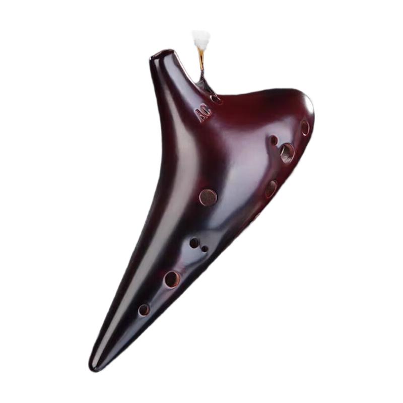 12-Hole Alto C Smoked Ceramic Ocarina