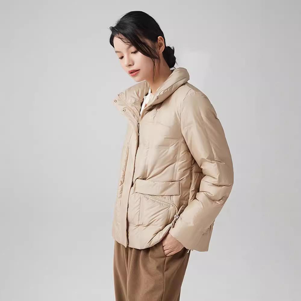 Autumn and Winter New Stand-up Collar Pressed Down Jacket Women's Short Fashion and Thin White Duck Down Warm Jacket Tide