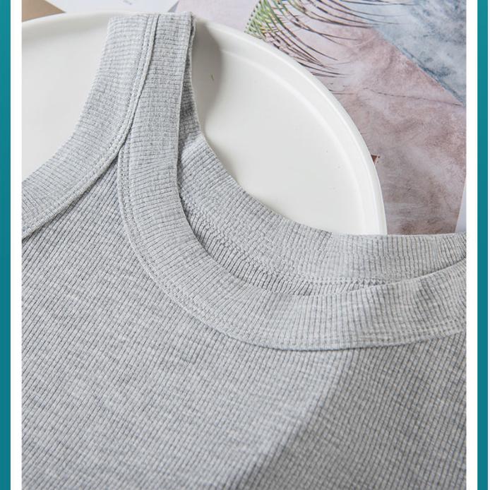 Women's Summer and Spring Sleeveless Thin Suspender Vest with Bottom Inside and Anti Tarnish Outside