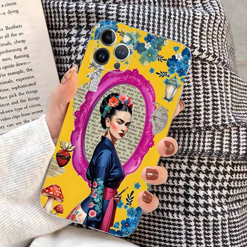 F-Frida K-Kahlo Art Fit For IPhone 16 15 Promax Phone Case IPhone 14 11 12 High End 13 Pro Silicone