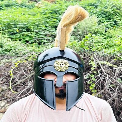 Roman Corinthian קסדת צלבני Corinthian Warrior מימי הביניים אביר שריון קסדת פנים מלאות קסדת קוספליי מתנה מושלמת עבורו לחג המולד