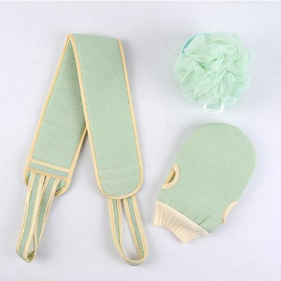 Exfoliating Back Scrubber & Bathing Glove Set with Bath Ball and Washcloth