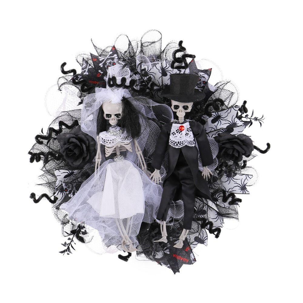 Simulation Skeleton Bride and Groom Garland  Halloween Party Decoration
