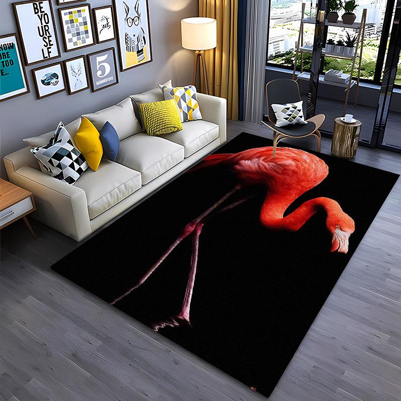 HD Printing Pink Flamingo Large Area Carpets for Home Living Room  Kids Bedroom Sofa Doormat Kitchen Floor Rugs Anti-slip  Decor
