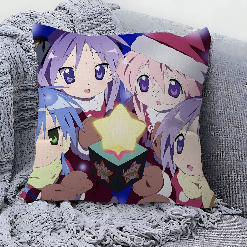 Anime Lucky Star Personalizovaný povlak na polštář Dětská ložnice Divoká párty Dekorace Povlak na polštář Dítě Narozeniny Oslava Dárek