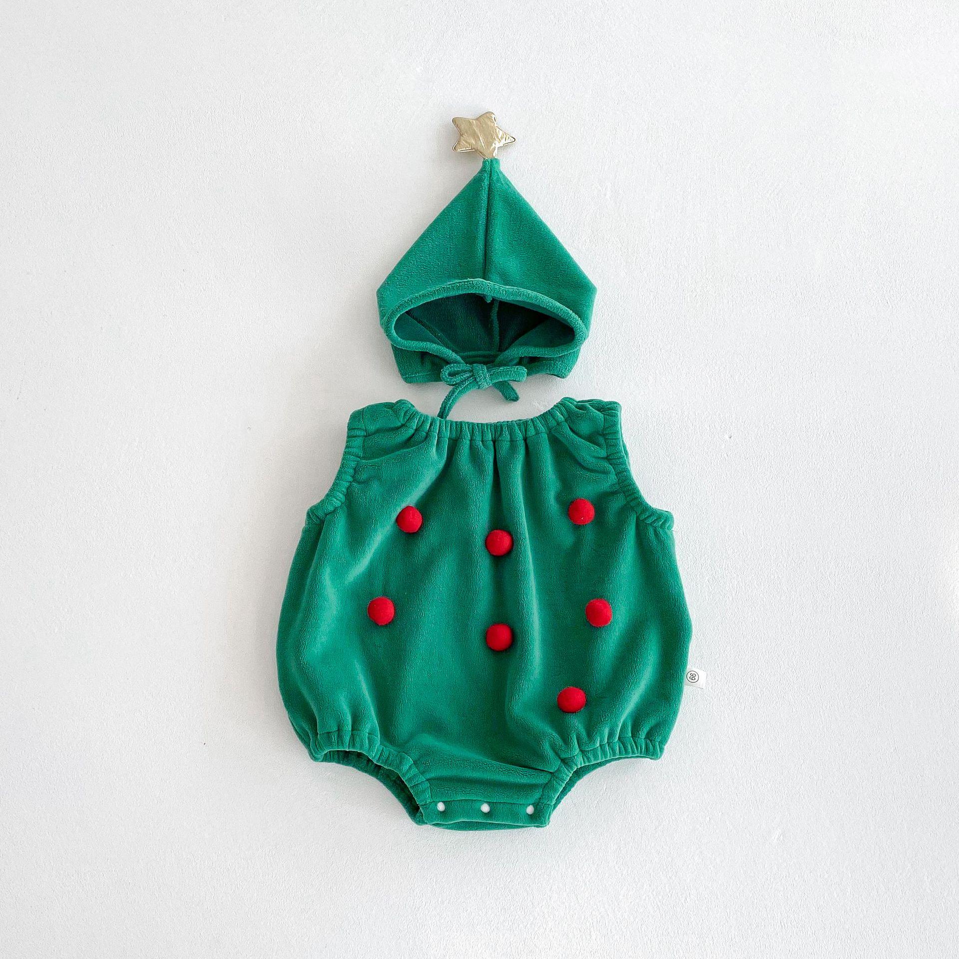 

Рождественский комбинезон без рукавов с капюшоном 2025 года для мальчиков и девочек 90 cm