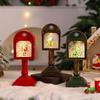 Glowing Musical Christmas Mailbox Crystal Night Light for Indoor Holiday Room Decoration USB Powered Table Lamp
