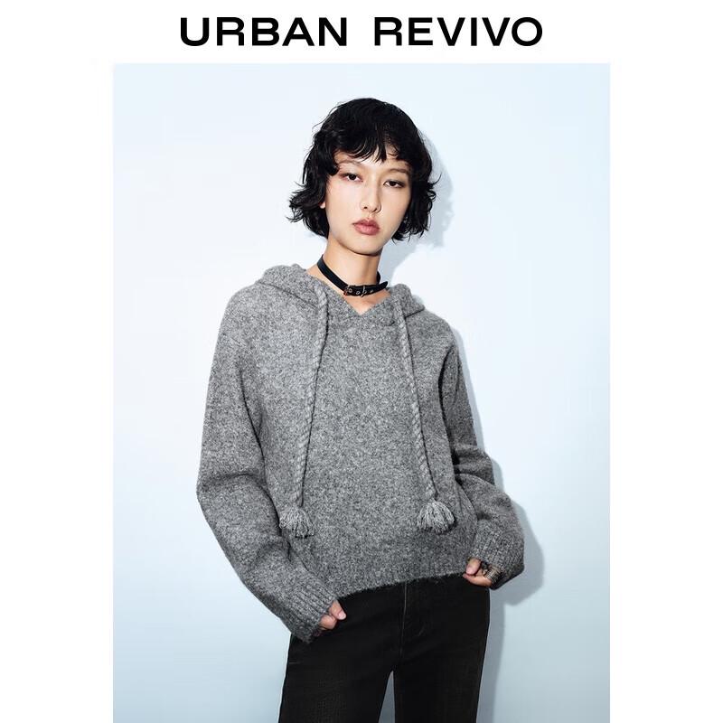 

UR Women s Winter Hooded Tassel Drawstring Knit Sweater XL