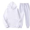 2026 Men's Solid Color Hooded Sweatshirt Sports Two-Piece Set - Spring and Autumn Style