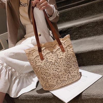 Sac à bandoulière seau pour femmes, nouvel été coréen en dentelle, fourre-tout élégant pour Shopping, sacs à main pour dames, sac de plage