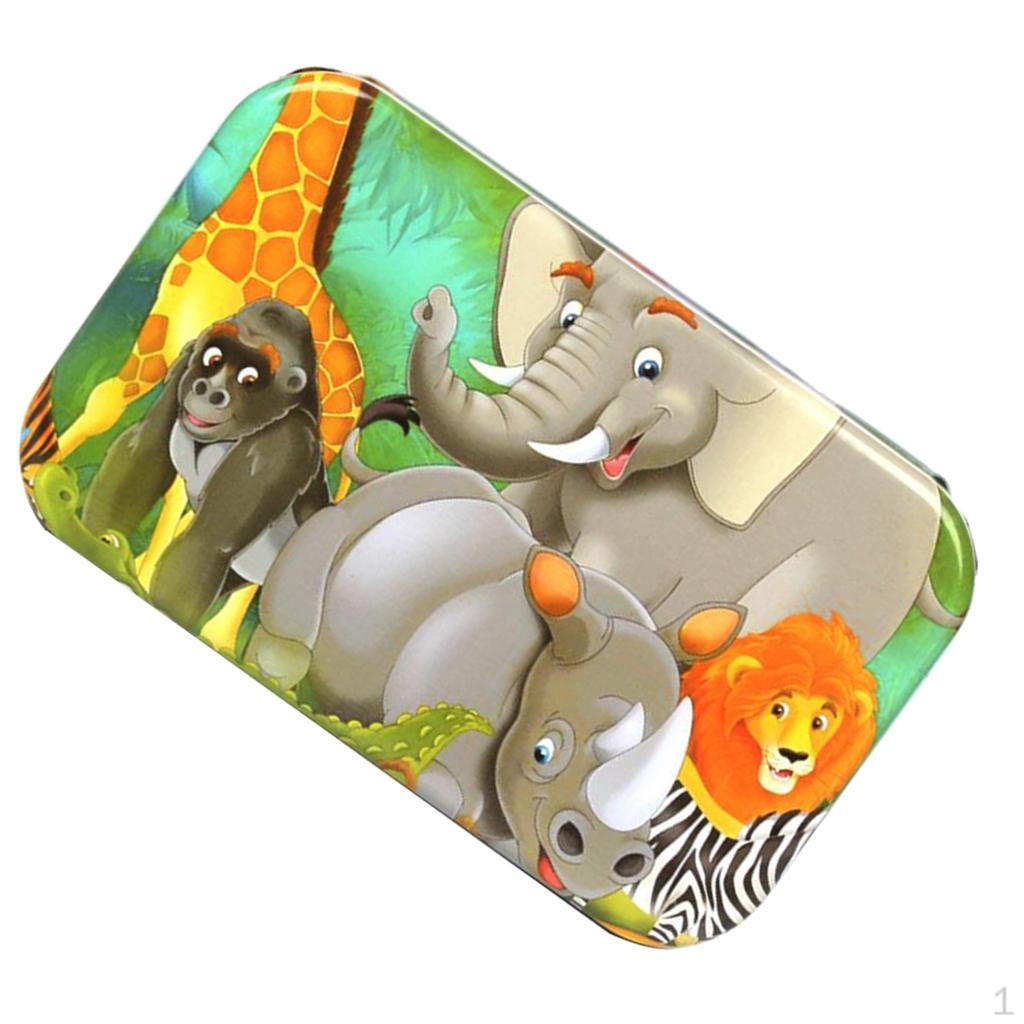 

1 set 60 pieces puzzle, Kids Wooden Jigsaw Puzzles With Box coordination Jungle Animals