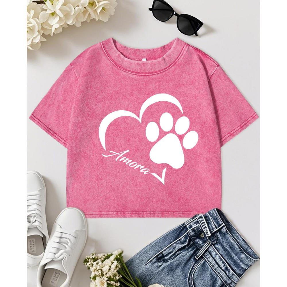 

Любовь И Маленькая Кошачья Лапка Креативные Принты Выстиранная Футболка Женская Мода Уличная Одежда Приталенный Топ Хлопок Футболка На Все Случаи Жизни XL