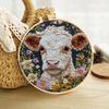 Punch Needle Embroidery Kit Cartoon Highland Cow DIY Embroidery Set with Hoop Punch Needle Starter Craft Kit for Adults And Children
