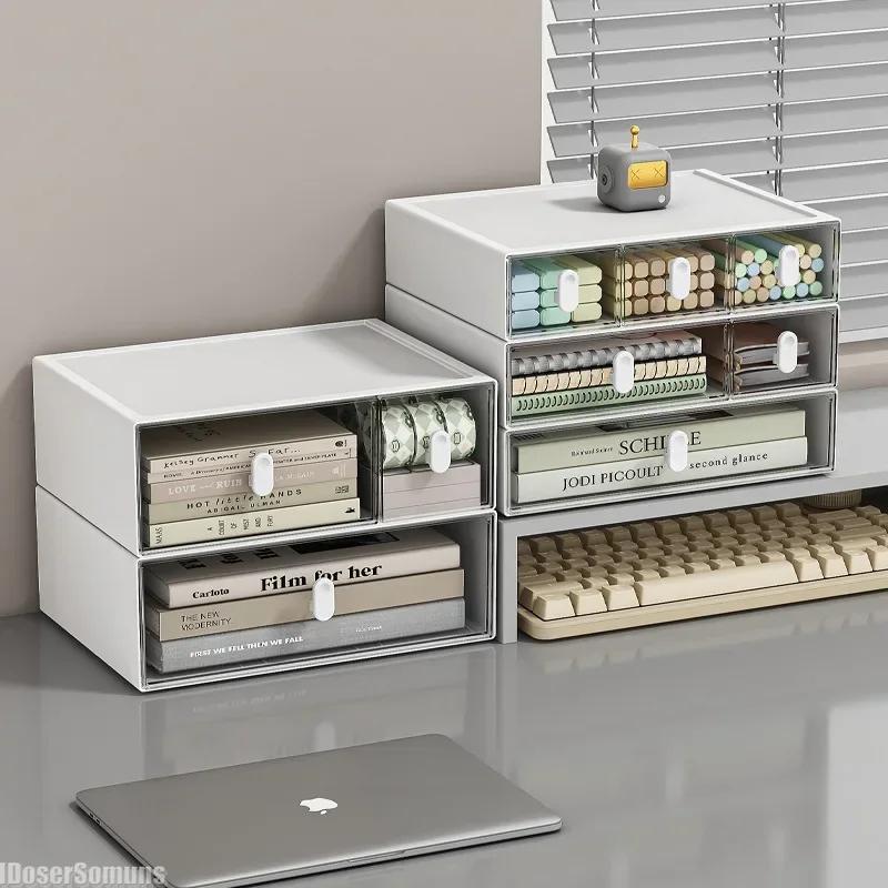 

Organiser Stackable Drawer Storage Box Transparent Cosmetic Jewelry Desk Supplies Organizer Desktop Storage Boxs Home Supplies