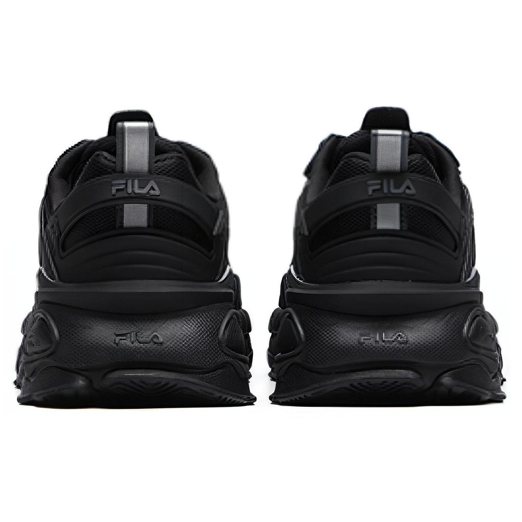 Fila Fabric Synthetic Leather TPU Pigskin Trendy Shock Absorbing Wear Resistant Low Top Dad Shoes Men Sneaker Black F12M216101FBK