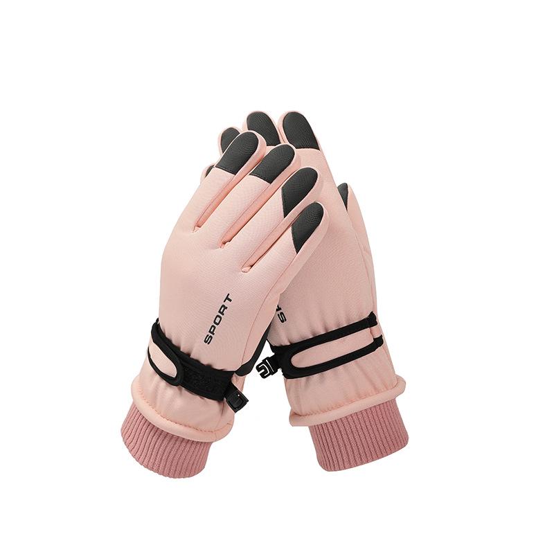 Women's Touchscreen Ski Gloves with Anti-Lost Buckle, Cold-Proof, Fleece-Lined, and Warm for Winter Sports and Cycling