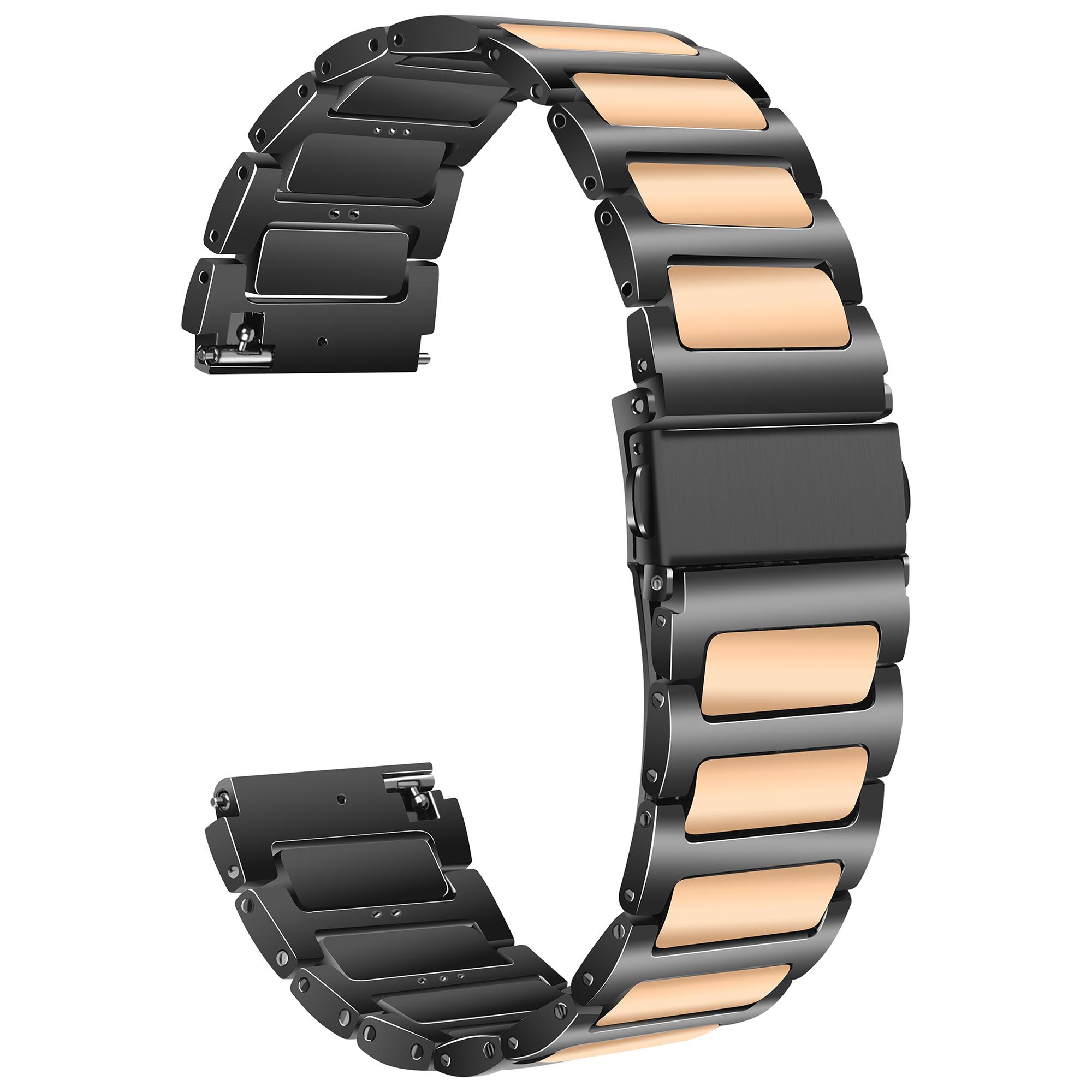 

Для Huawei Watch 4/4 Pro/GT 4 46mm Сменный ремешок для часов 22мм Цинковый сплав Браслет Black+Rose Gold