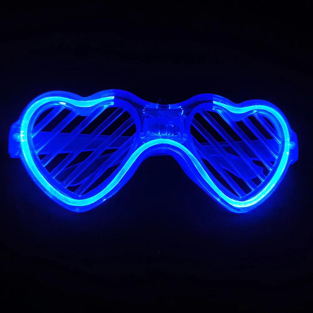 1/5PCS LED Glasses Glow In The Dark Heart Shaped LED Light Up Sunglasses Glow Neon Party Favor for Kids Adults Party Supplies