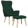 Recliner Chair with Ottoman Dark Green Fabric