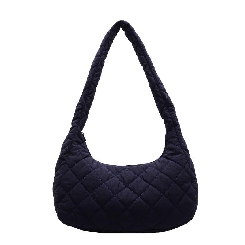 Weiche Oberfläche lässige Rauten-Umhängetasche Damen große Kapazität leichte Mode bestickter Faden Schultertasche Pendler vielseitige Tasche