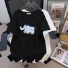 Women's Plus Size Mid-Length Short-Sleeve T-Shirt (Slim Fit) for 200-350 Jin