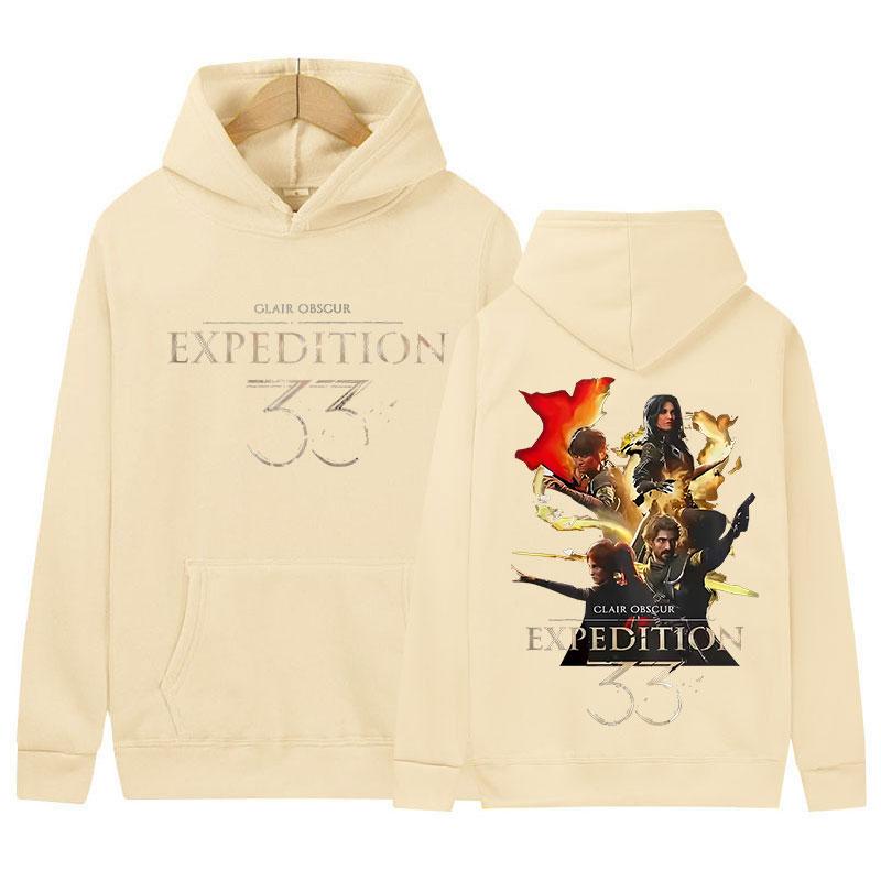 Clair Obscur Expédition 33 Print Hoody Unisex Fashion High Quality Fleece Pullover Sweatshirt Retro Oversized Long Sleeve Hoodie