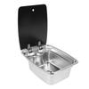 RV Hand Wash Basin 304 Stainless Steel 27.5L Capacity Kitchen Sink with 40mm Sewer Outlet for Boat Caravan RV Camper