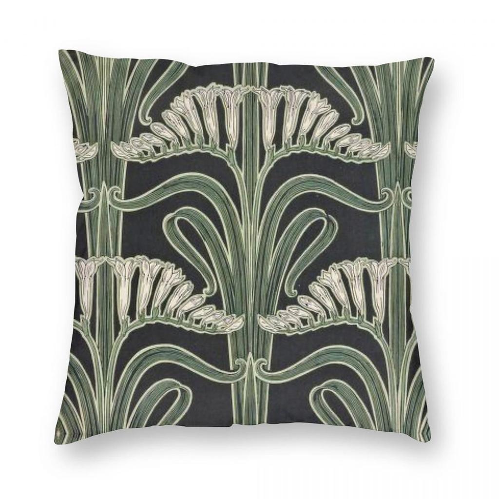 Art Nouveau Botanical Pillowcase Polyester Linen Velvet Creative Zip Decorative Throw Pillow Case Sofa Seater Cushion Cover