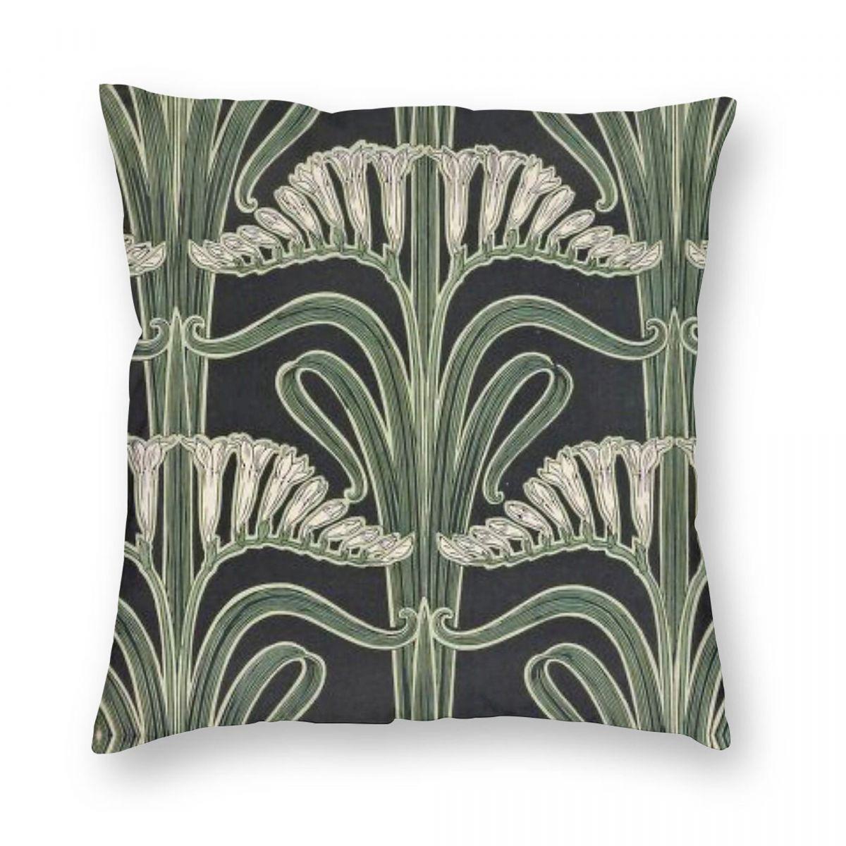 Art Nouveau Botanical Pillowcase Polyester Linen Velvet Creative Zip Decorative Throw Pillow Case Sofa Seater Cushion Cover 30x30cm