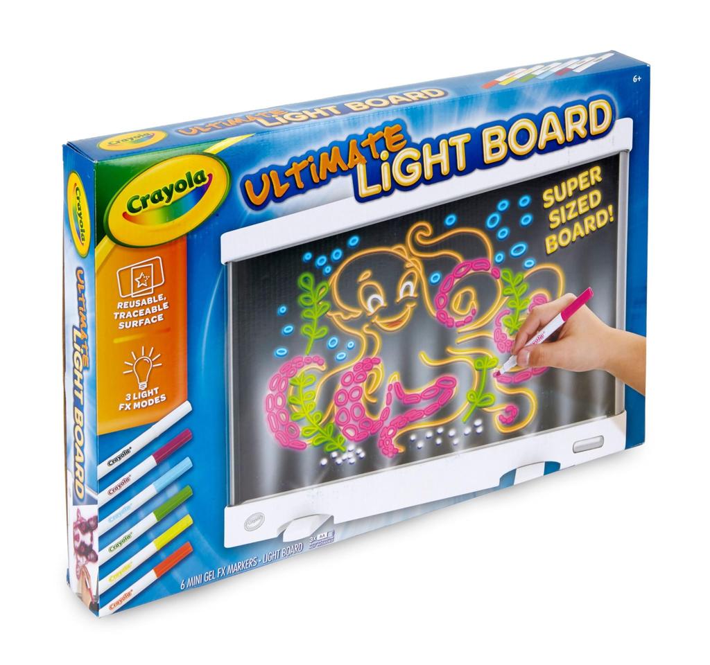 Crayola Stand Drawing Glowing LED Authentic Light-Up Board, Plastic, Light, Toy, 747245,