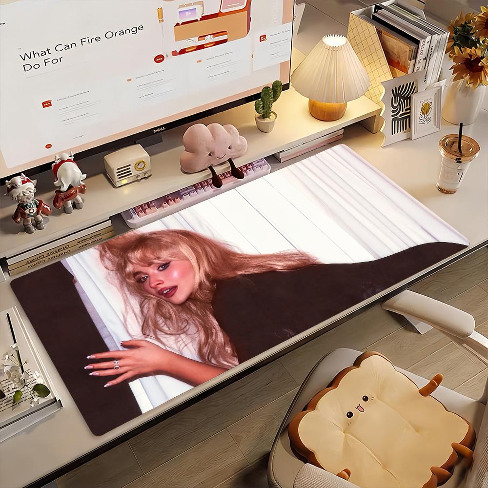 Singer S-Sabrina C-Carpenter Mouse Pad Non-slip Rubber Gamer Balance Computer Mat Decoracion Deskmat Laptop Office Large