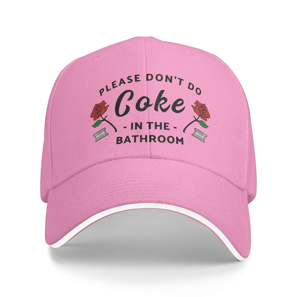 Custom Punk Please Dont Do Coke In The Bathroom Baseball Cap Adjustable Funny Ironic Quote Dad Hat Sun Protection Snapback Caps