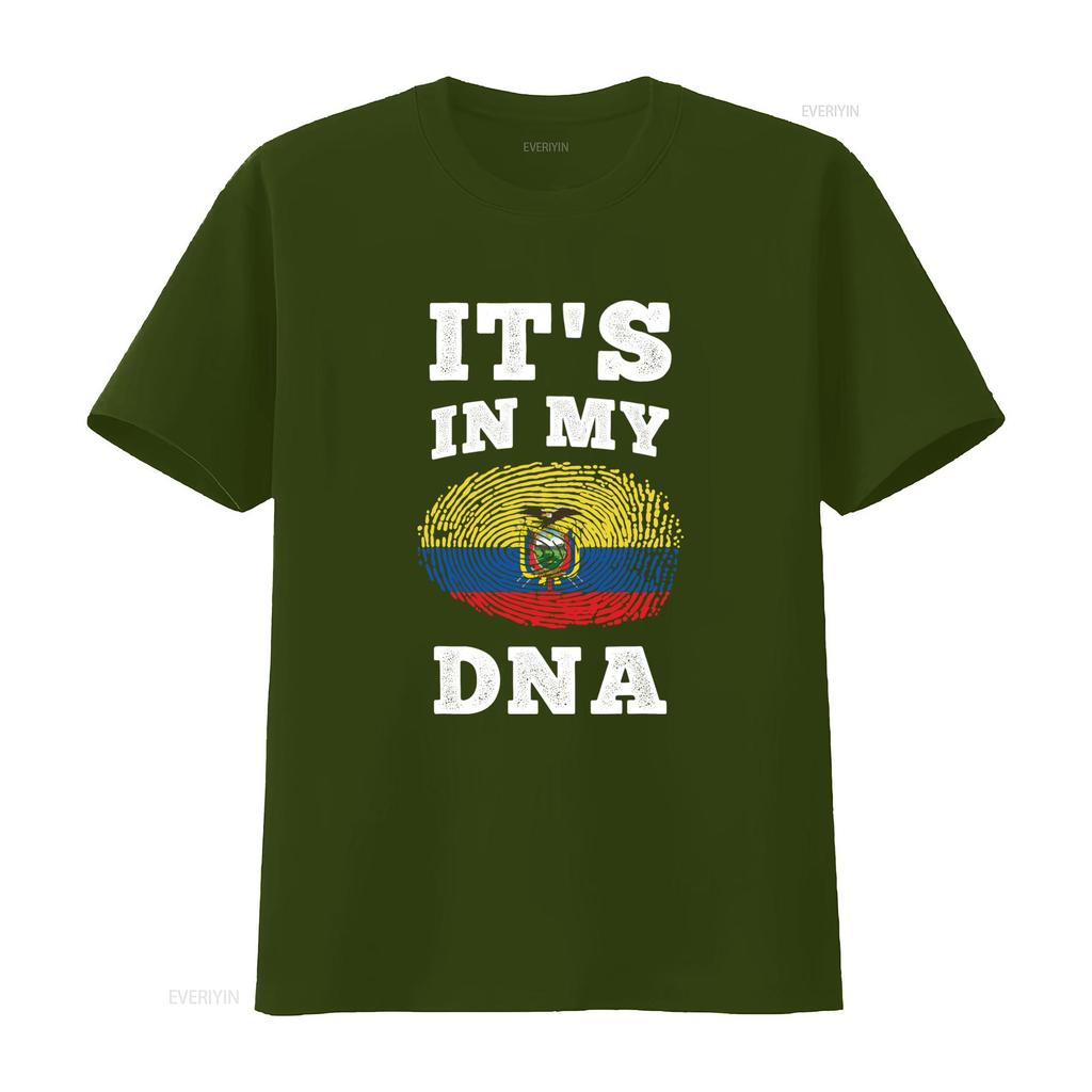 Ecuadorian Pride T Shirt Its In My Dna With Ecuador Flag Print Unique Ethnic Design Vintage Fashion Soft Comfortable