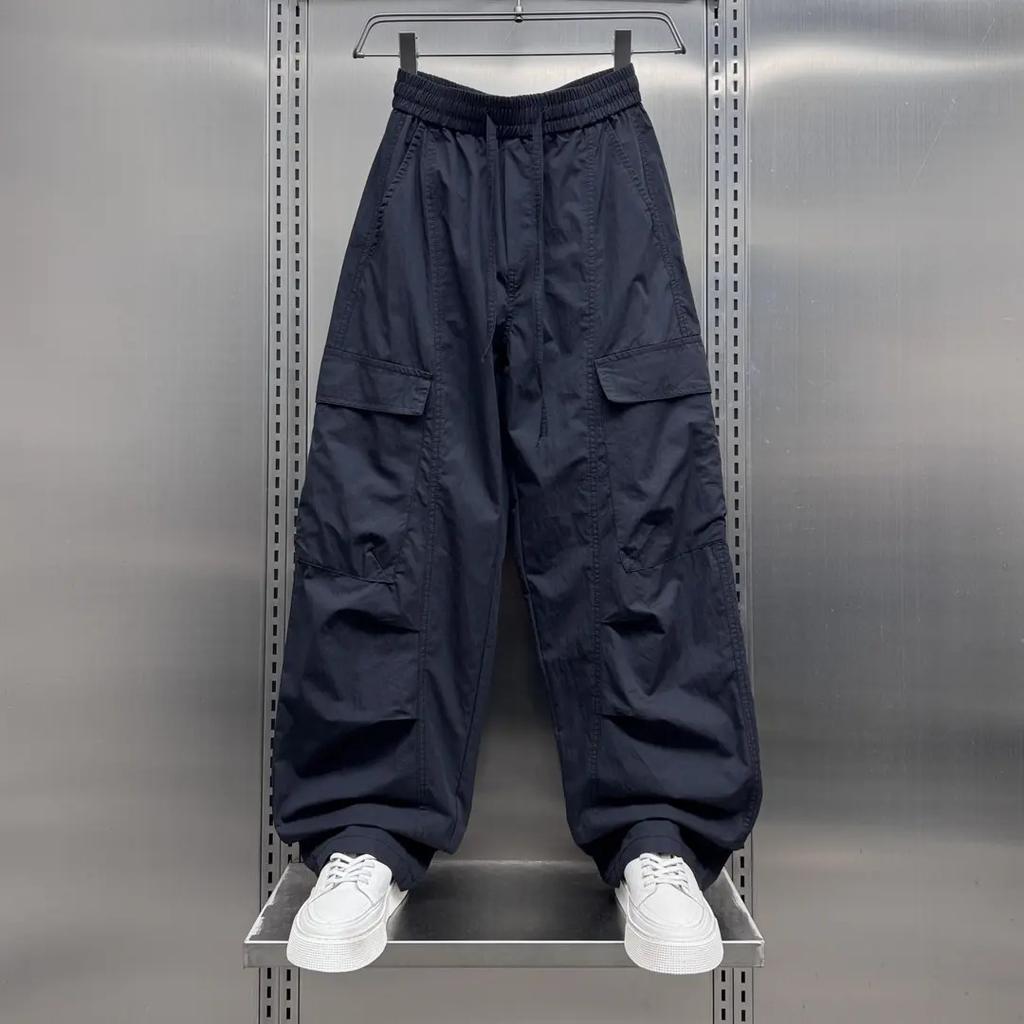 Trendy Brand American High Street Ruffian Handsome Overalls Men's Summer New Trend Loose Versatile Paratrooper Casual Pants