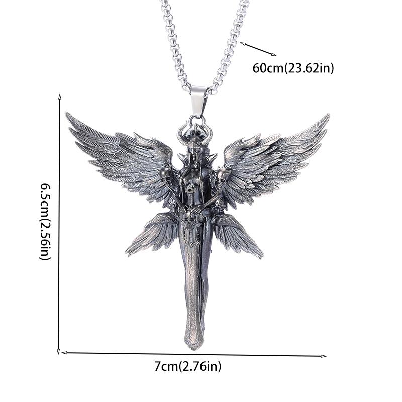 Retro Wings Angel Pendant Necklace Men and Women Trendy Cool Jewelry