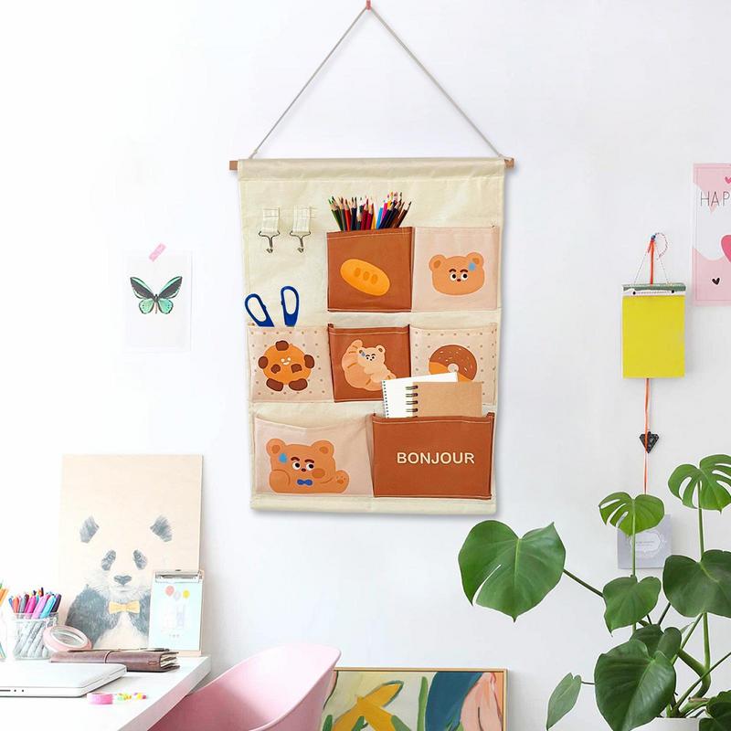 Wall Mounted Storage Bag Over Door Hangable Organizer Multi Pockets Creative Dormitory Storage Pocket For Hair Accessories