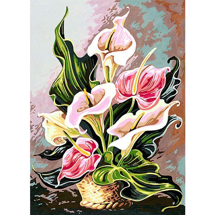 Canevas antique Harmonie rose 45x60cm