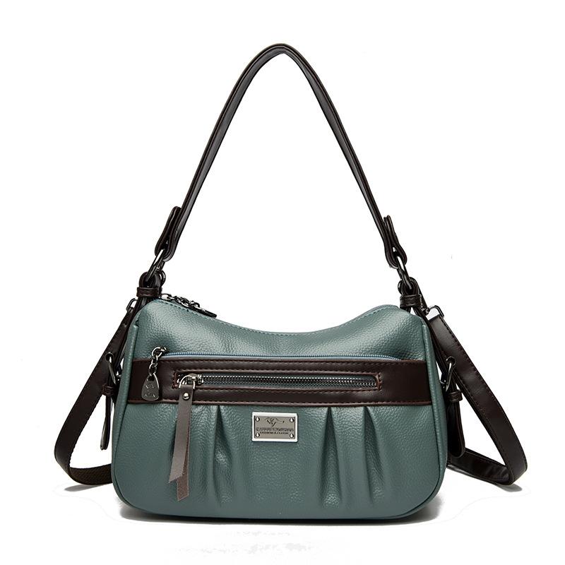 A Contrasting Color Crossbody Bag for Women with Multiple Compartments and A Large Capacity Single-shoulder Bag