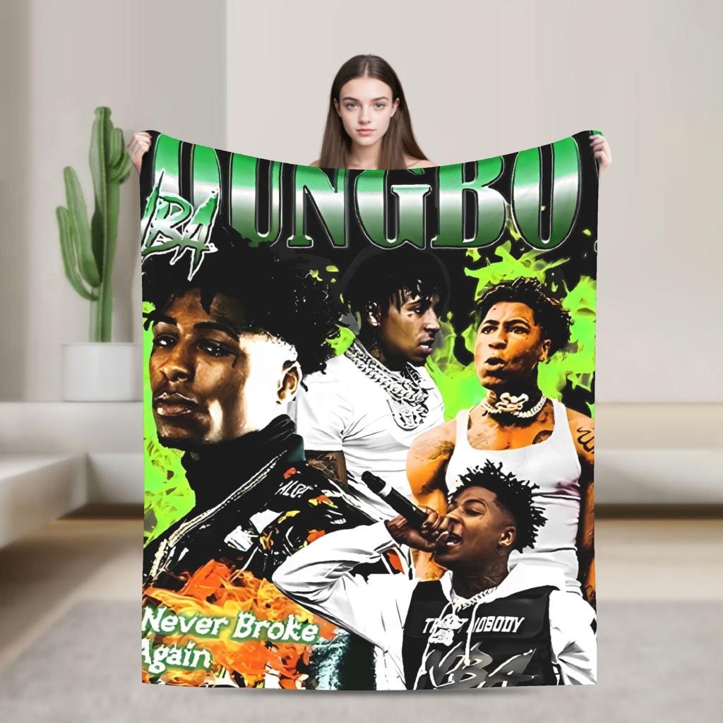 YoungBoy Never Broke Again Decke Warm Street Trend Plüsch Überwurfdecke für Sofa Sessel Reisen Büro Tagesdecke Bettbezug