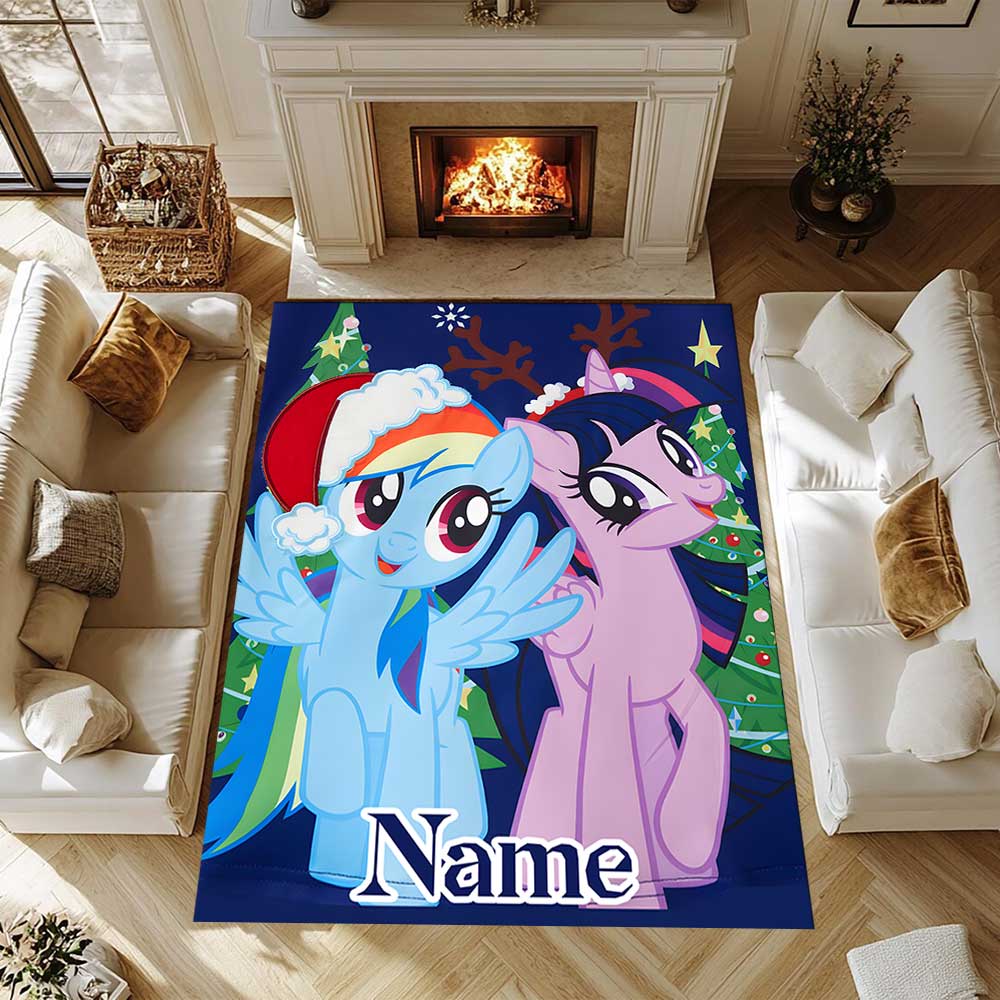 Little Pony (16) Customize your name rug, office chair cushion, home bedroom living room gift.