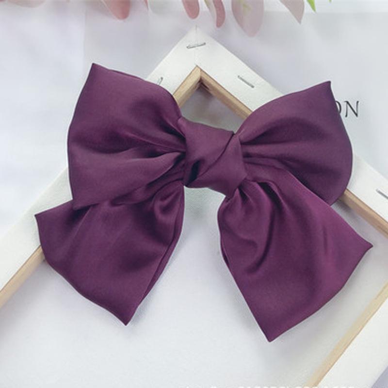 Scione Fashion Ribbon Hairgrips Big Large Bow Hairpin Women Girls Satin Barrette Hair Accessories